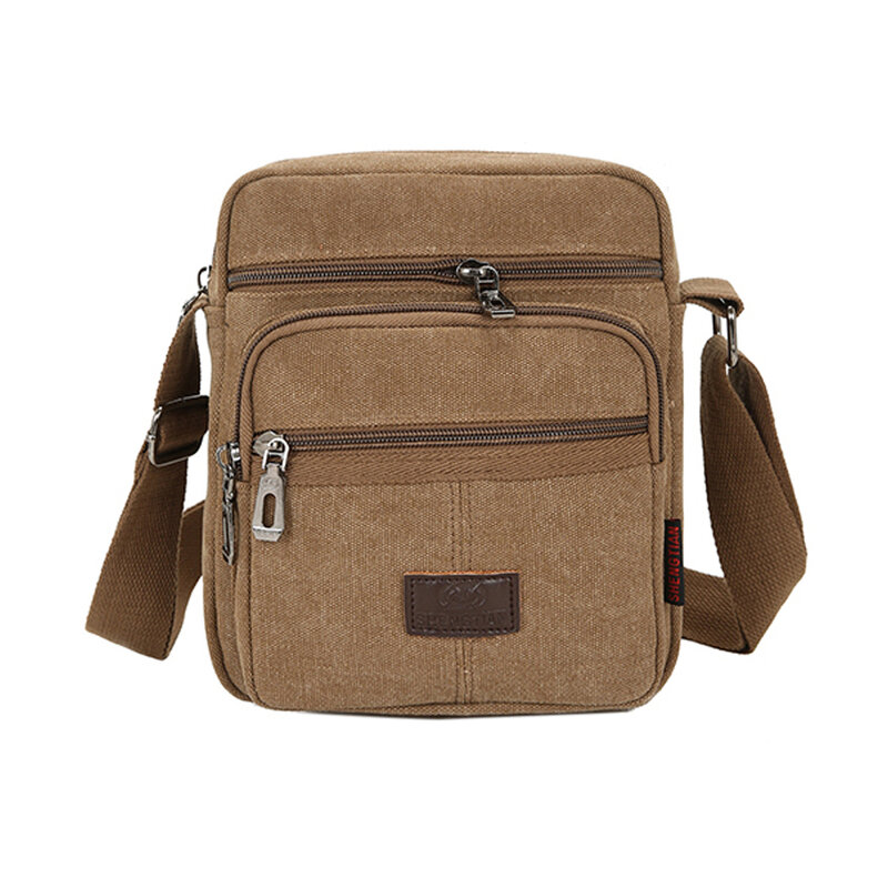 Bolso bolso de hombro Retro al aire libre correa ajustable de viaje de lienzo de regalo de alta densidad Anti arrugas Multi bolsillos
