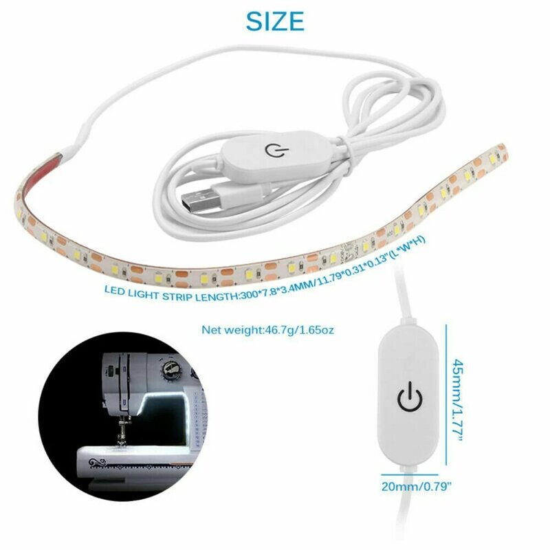 Sewing Machine Light Bright Strip LEDLight With Touch Dimmer USB Power Supply
