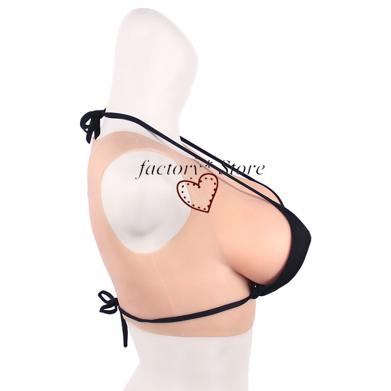 Transgender Cosplay seno girocollo seno artificiale girocollo C D F Cup reggiseno Pad intimo in lattice ultrasottile