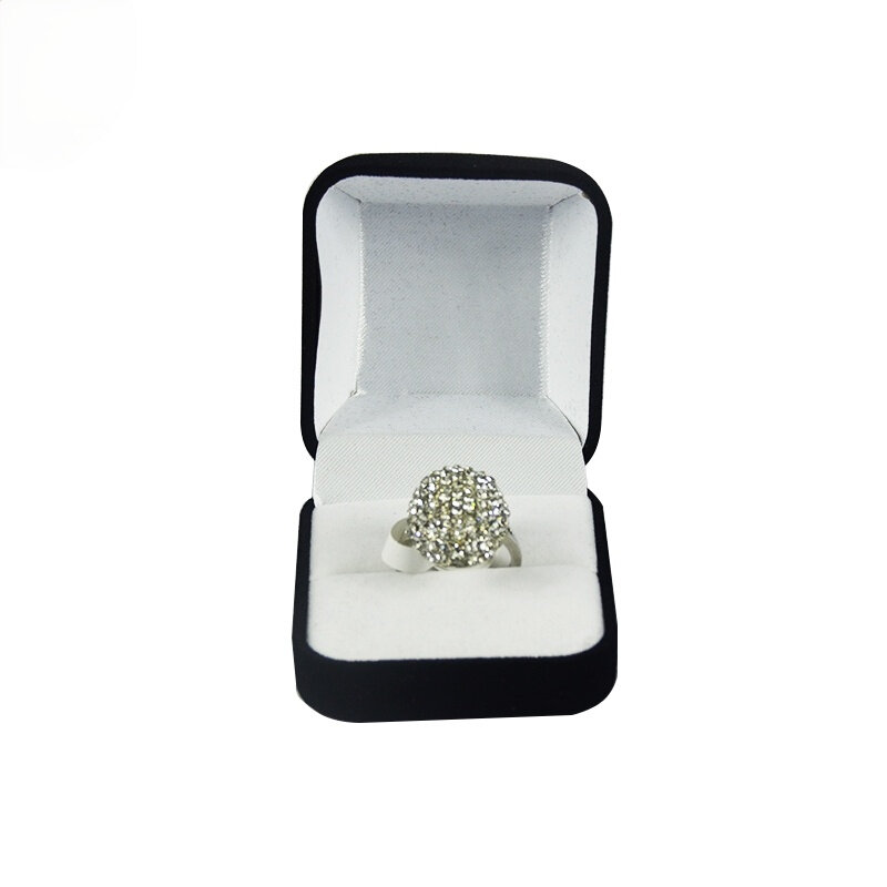 Caja de embalaje de anillo de terciopelo, almacenamiento de joyería de terciopelo rojo/azul/negro, organizador de regalo de anillo de boda, 1 unidad