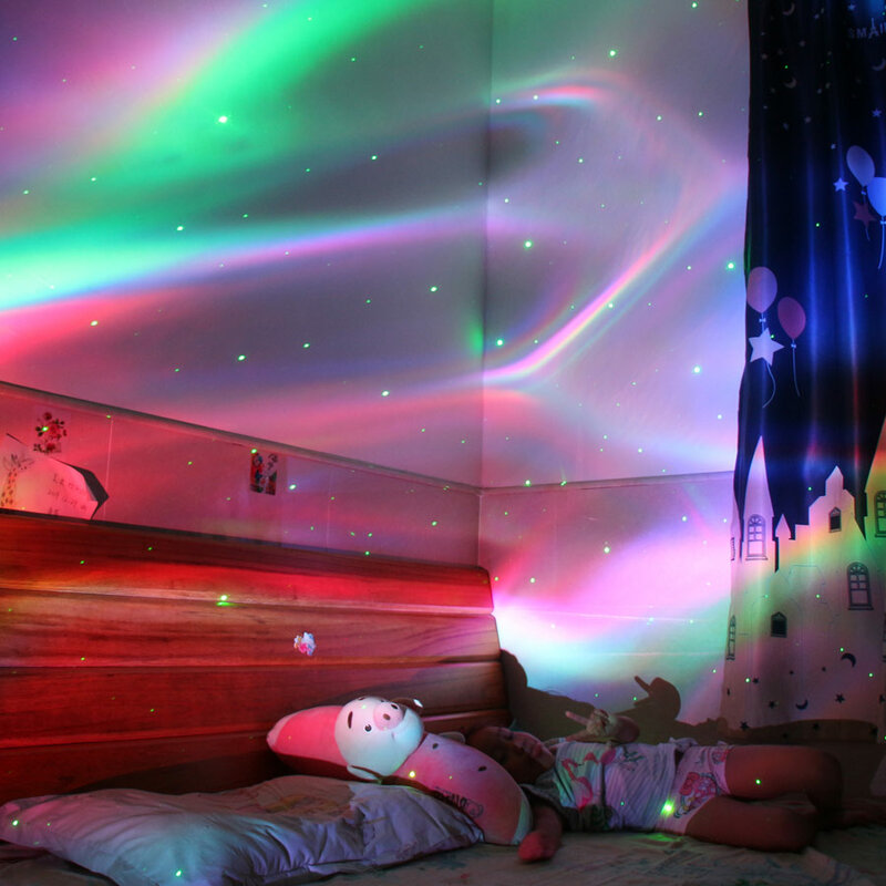 ESHINY RGB LED Rechargeable Battery Aurora Star Sky Light Laser Projector Motive Disco USB DJ Night Kids Stage Bedroom B222N8
