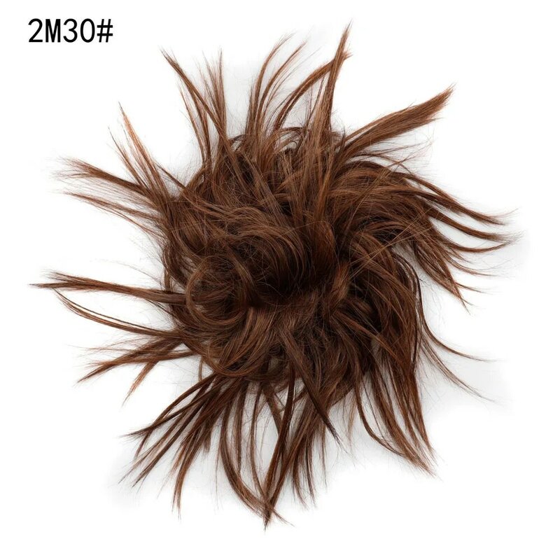 Jeedou-moño desordenado de pelo rizado sintético para mujer, moño, almohadillas Updos, Color negro y marrón