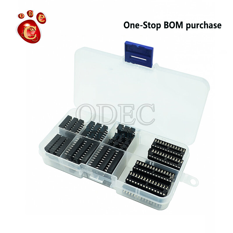Ic Socket Chip Base Microcontroller Blok Dip-6/8/14/16/18/20/24/28 Onderdelen Box 66Pcs