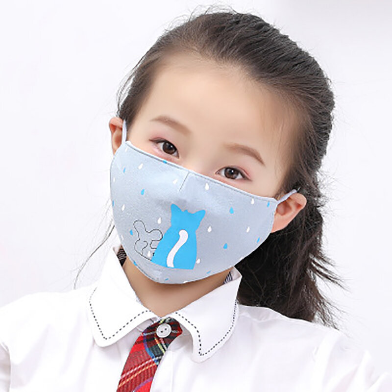 Wielokrotnego użytku maski na twarz do ochrony przed zarazkami śliczna twarz w stylu kreskówki maska dla dzieci miękka bawełna zmywalny maska przeciwpyłowa maska przeciwpyłowa maseczka ochronna maseczki na twarz