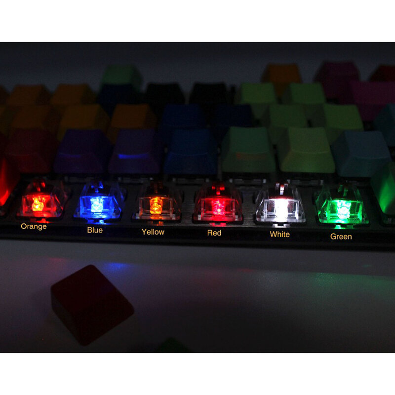 5 sztuk DIY 3mm 2x3x4mm 1.8mm kwadratowe okrągłe Rainbow LED żarówki koraliki dla Cherry Gateron Kailh przełączniki MX klawiatura mechaniczna GMMK