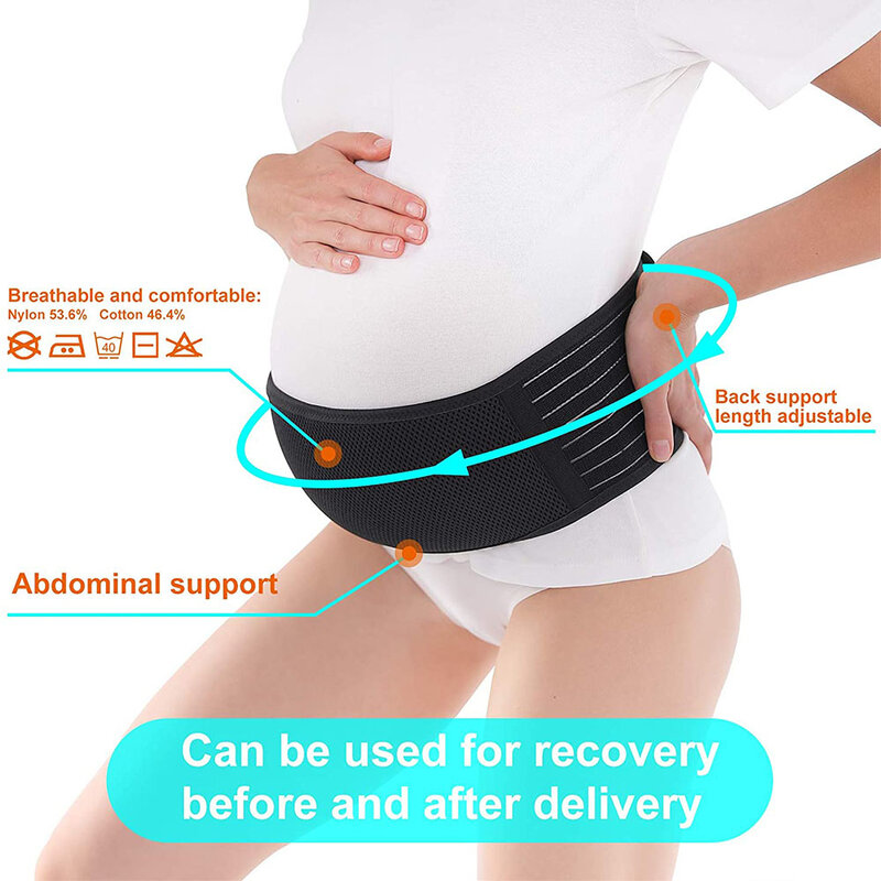 Поддерживающий Пояс для беременных женщин, поддерживающий живот, пояс для спины, регулируемый бандаж для талии, для беременных