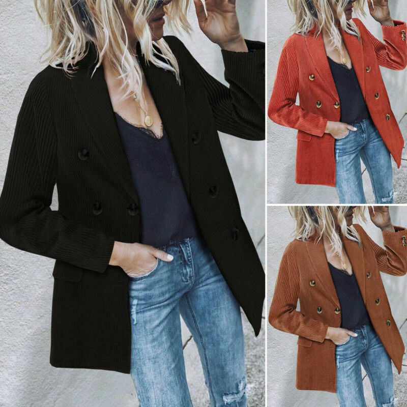 2019 invierno nueva chaqueta Casual para mujer blusas elegantes de oficina para mujer chaqueta de manga larga traje Delgado chaqueta Casual abrigo prendas de vestir femeninas
