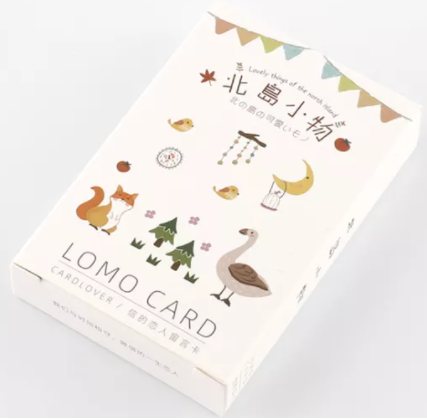 Carte lomo happy island en papier, 52mm x 80mm (1 paquet = 28 pièces)