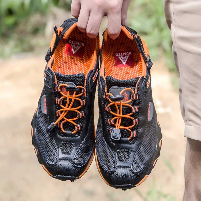 Sepatu Hiking Musim Panas HUMTTO untuk Pria Sneakers Trekking Luar Ruangan Wanita Sepatu Wanita Pria Berjalan Olahraga Climbing Sandal Pantai Air