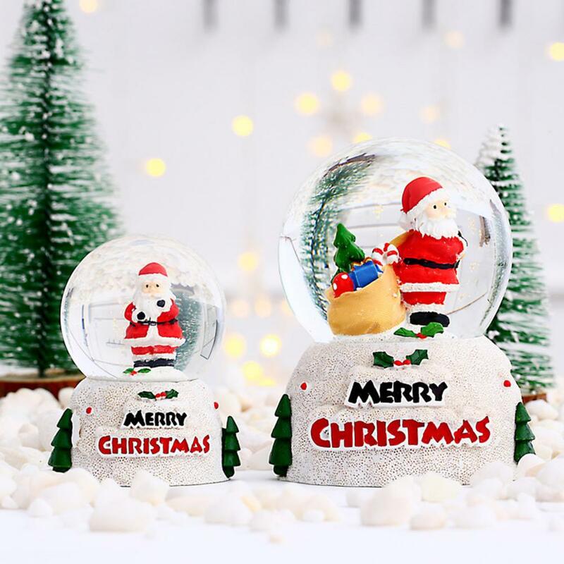 Globo de nieve de cristal decorativo para Navidad, adorno de globo de nieve en miniatura, bola de cristal de muñeco de nieve