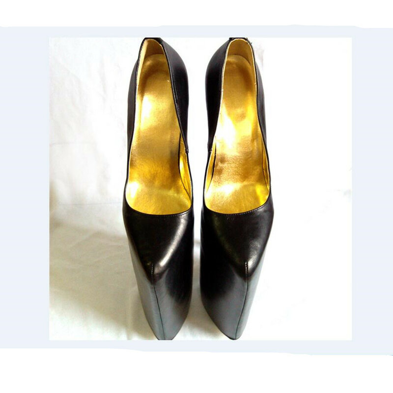 Sapato stiletto salto alto 15,75in couro legítimo sensual bico fino sapato plataforma salto alto tamanho eua 5-13 no.402