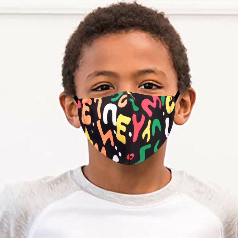 Unisex Children's Football Print Facial Mask Breathable Washable and Reusable Mouth Face Warm Windproof Dustproof Face Product