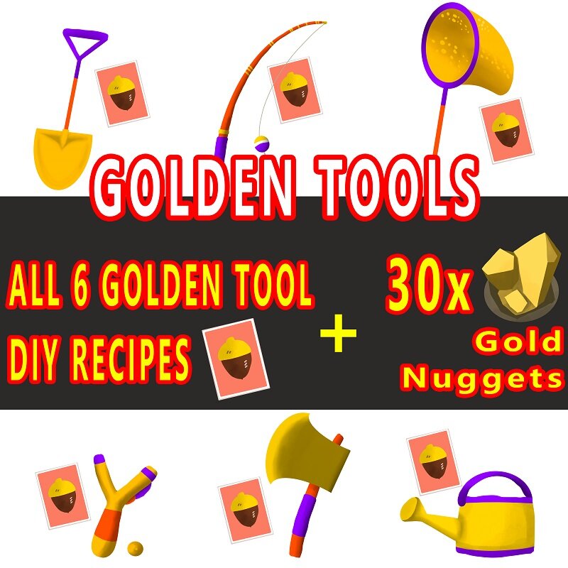 Goldene Werkzeuge Diy Animal Crossing Material/Möbel Pilz Diy Saisonale Diy 609 Alle Diy Animal Crossing New Horizons