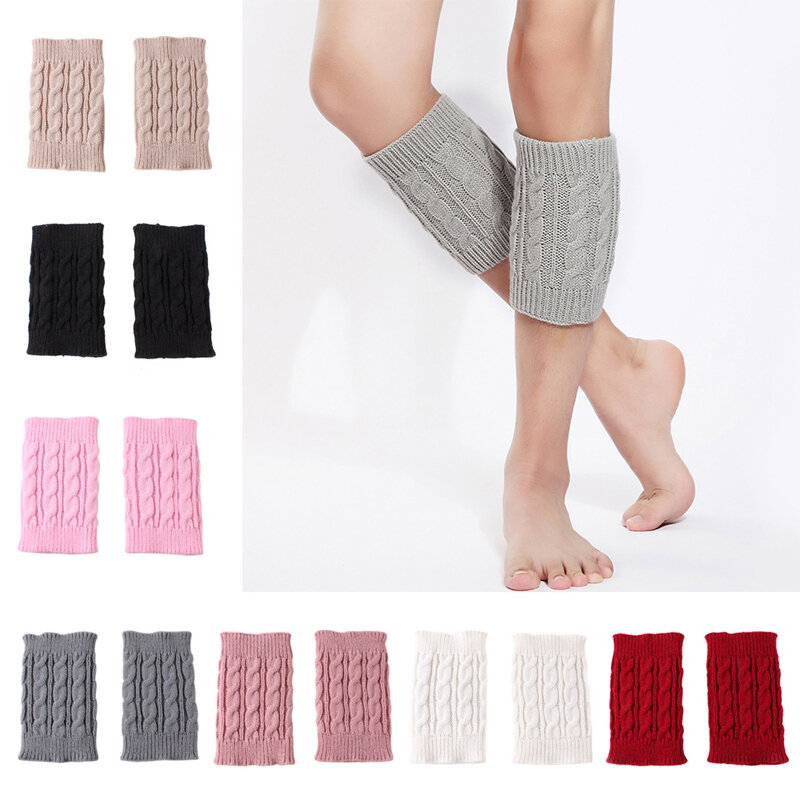 Winter Thick Warm Knitted Leg Warmers Socks Boot Cover Stripe For Women Lace Stretch Boot Leg Cuffs Boot Socks Calf Protection