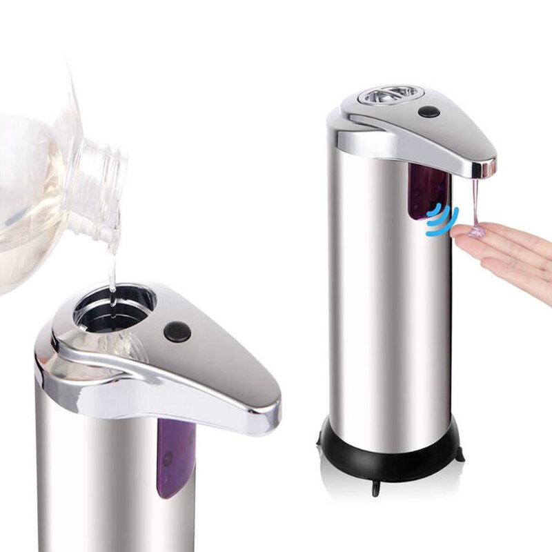 Edelstahl Automatische Seife Dispenser Pumpe Infrarot Sensing Flüssigkeit Seife Halter Shampoo Dispenser Bad Flüssigen Schaum Pumpe