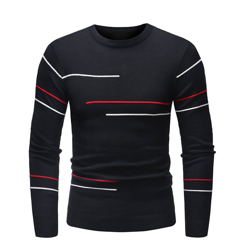 2021 New Winter Thickness Pullover Men O-neck Solid Color Long Sleeve Warm Slim Sweaters Men Men's Sweater Pull Male Clothing