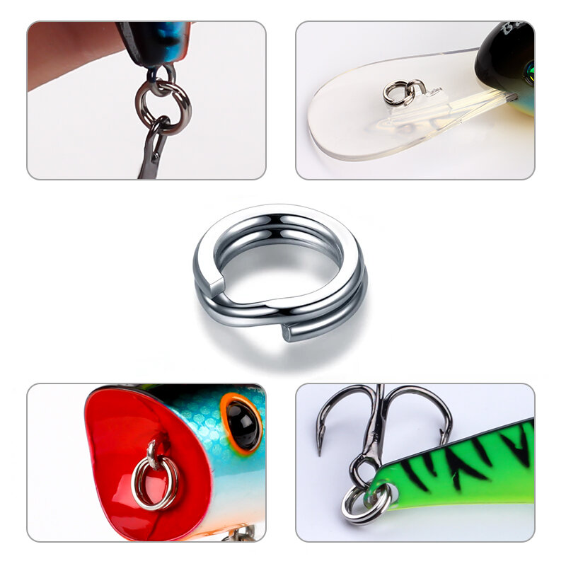 50/60/100Pcs anelli da pesca anelli divisi in acciaio inossidabile alta qualità rafforzare l'anello solido richiamo anello di collegamento accessori da pesca