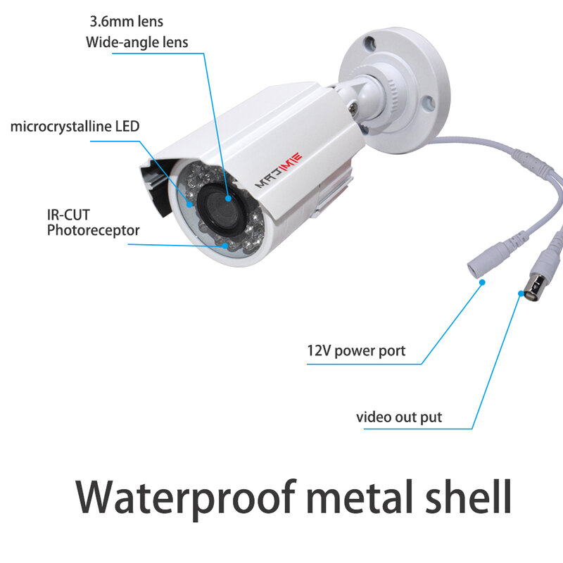 1080p الأمن نظام الكاميرا 8/4 قناة مسجل دي في أر و 2/4/6/8 قطعة 1920 2MP AHD في الهواء الطلق مراقبة داخلية مانعة لتسرب الماء CCTV