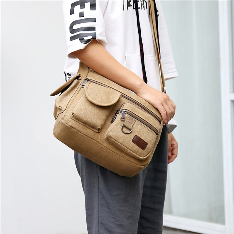 Холщовая сумка-мессенджер для мужчин, водонепроницаемые Вощеные сумки через плечо, портфель, мягкая сумка на плечо, Лидер продаж