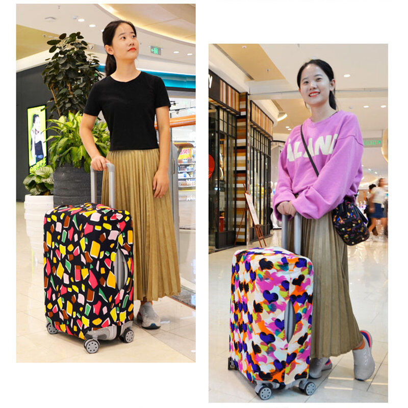 Fashion Koffer Cover Hoge Elastische Streep Liefde Hartvormige Bagage Case Stofkap For18-32Inch Koffer Essentiële Accessoires