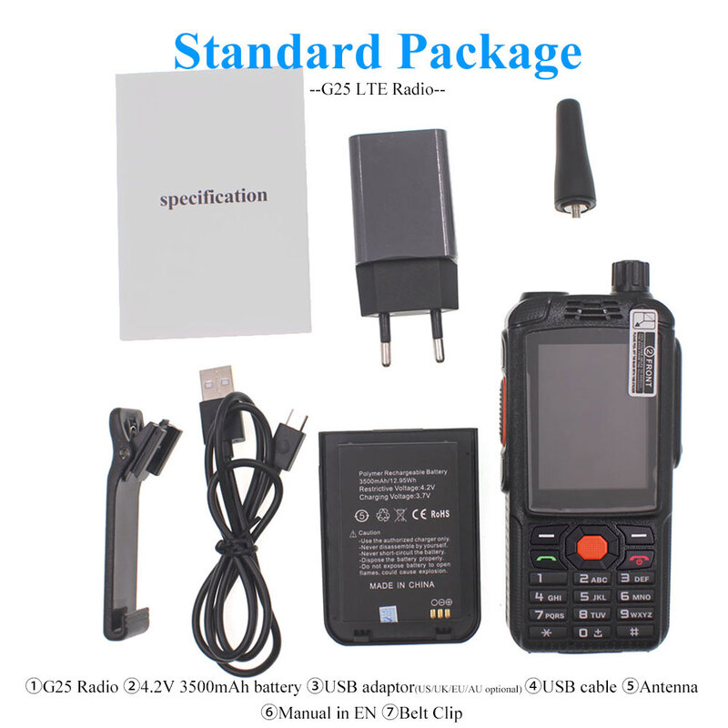 UNIWA-walkie-talkie F25, intercomunicador con pantalla táctil de 2,4 pulgadas, 4G, versión UE/EE. UU., Radio bidireccional, Android, Zello, habla Global, gran oferta