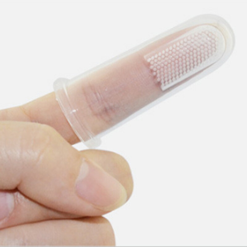Krzemu szczoteczka do zębów + pudełko Baby szczoteczka do zębów na palec dzieci czyste zęby miękkie silikonowe dla niemowląt szczotka do zębów do czyszczenia gumy dziecka szczotka