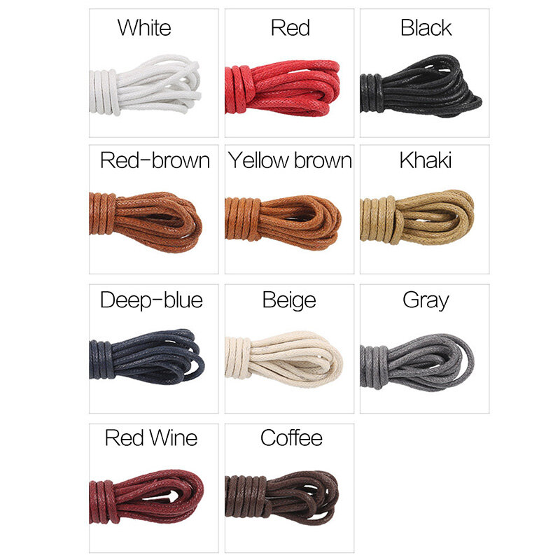 Cordones redondos de algodón encerado para zapatos, cordones impermeables para botas, 70/90/120/150/160CM