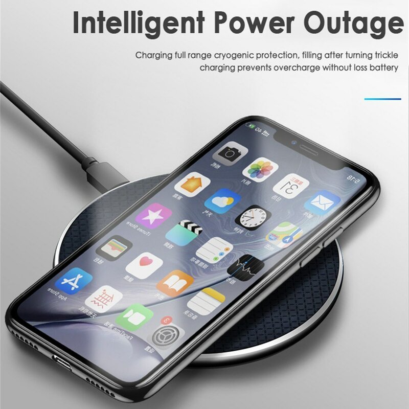 Caricabatterie Wireless Qi da 10W per iPhone15 14 13 12 11 XSMAX Xiaomi MIX 9 Huawei Mate60 P40 P30 Samsung S23 S22 S20 Pad di ricarica
