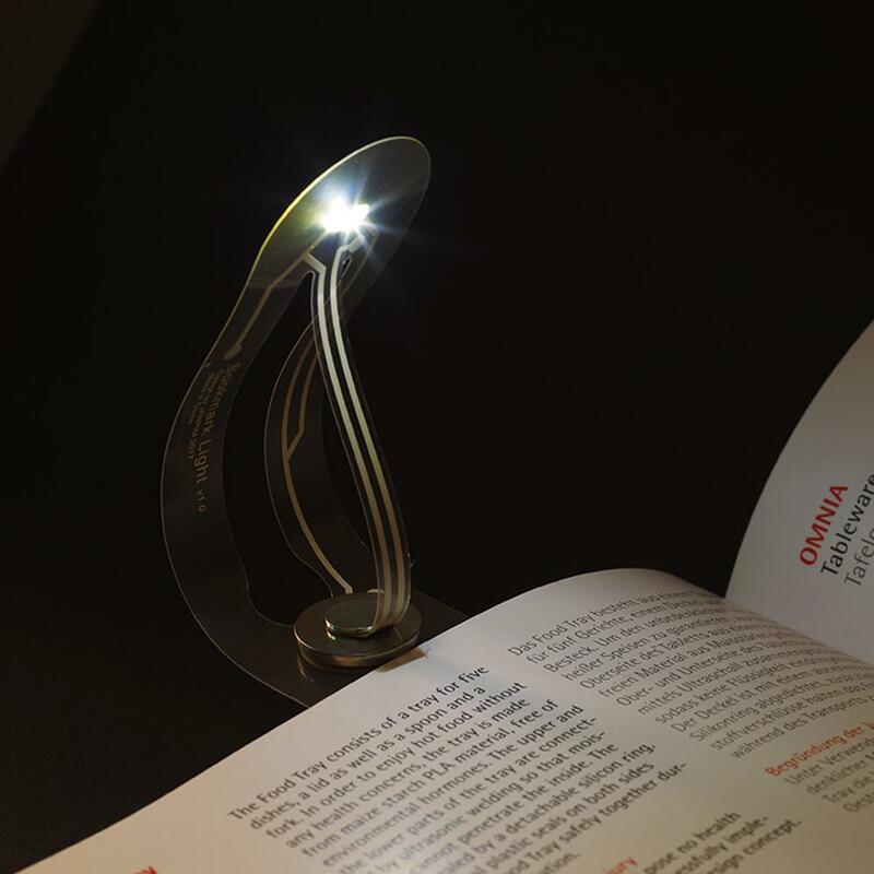 Mini marcador de led criativo ultrafino, mini luminária para leitura e curvatura de livro