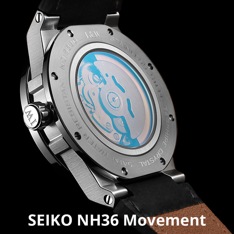 SEIKO – montre automatique 24 jewelry NH36A pour hommes, suisse I & W, bracelet mécanique saphir, étanche 50M