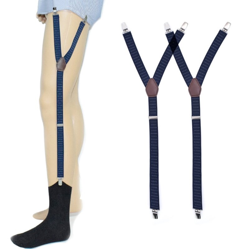 Męska koszula pozostaje Holder Suspender regulowane elastyczne podwiązki pasek skarpety antypoślizgowe