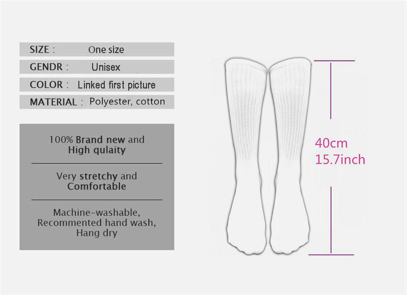 Blinky-calcetines con estampado Digital para niños y adultos, calcetín Unisex de alta calidad con estampado Hd, ideal para regalo de Año Nuevo y Navidad, 360 °