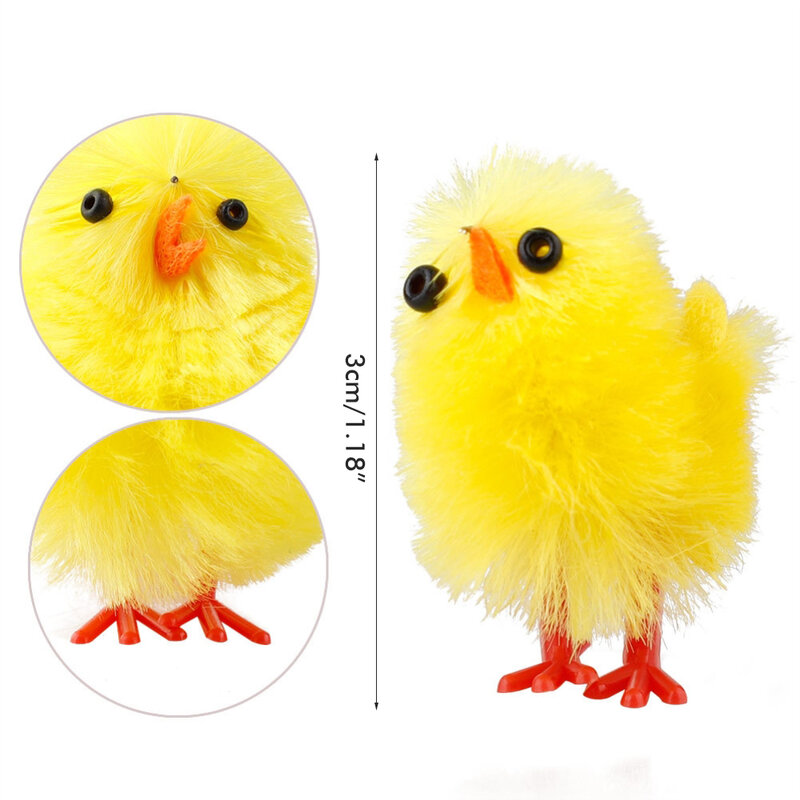 10PCS Mini Easter Chicks อีสเตอร์สีเหลืองตกแต่งของเล่นฤดูใบไม้ผลิสวนตกแต่งบ้านของเล่น Cure เครื่องประดับชุดของขวัญสำหรับไก่