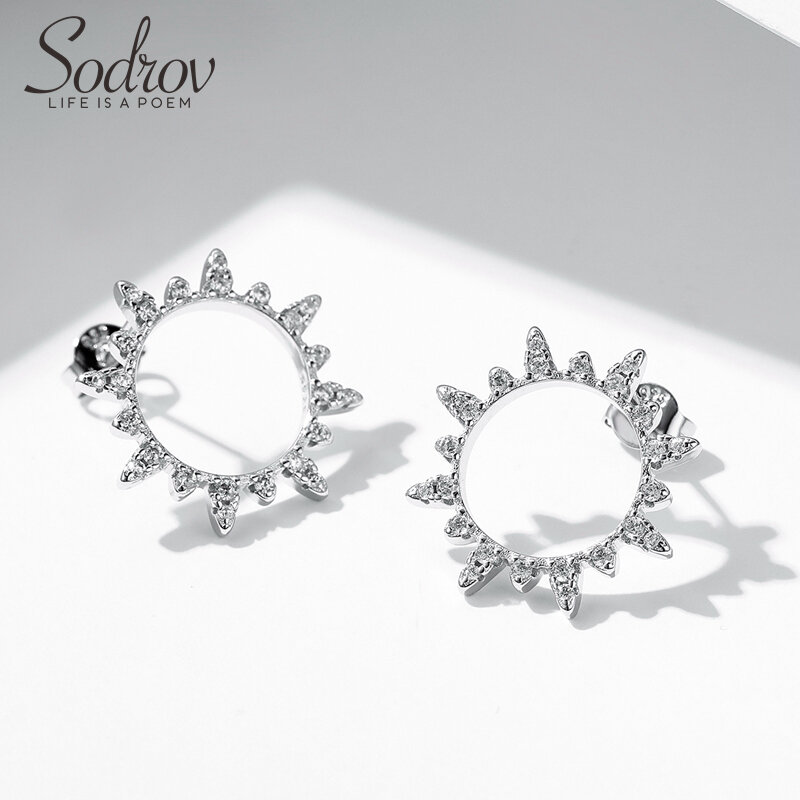 Sodrov Natural Plant Accessories 925 Sterling Silver Earrings For Women Jewelry