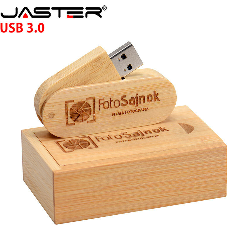JASTER USB 3.0 LOGO Personalizzato girevole In Legno USB Flash Drive di Memoria Pendrive penna del Bastone di auto 4GB 16GB 32GB 64GB di trasporto libero