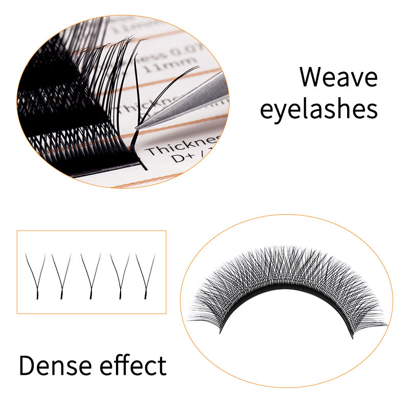 Y forma cílios extensão dcurl dupla ponta lash cílios cílios y natural facilmente enxertia y volume olhos cílios falso vison