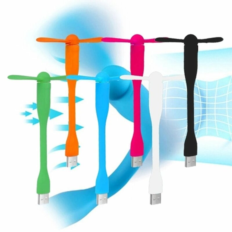 Mini ventilateur de refroidissement Portable, Flexible, réglable, USB, pour ordinateur Portable, batterie externe de bureau, couleur aléatoire, Plug and Play