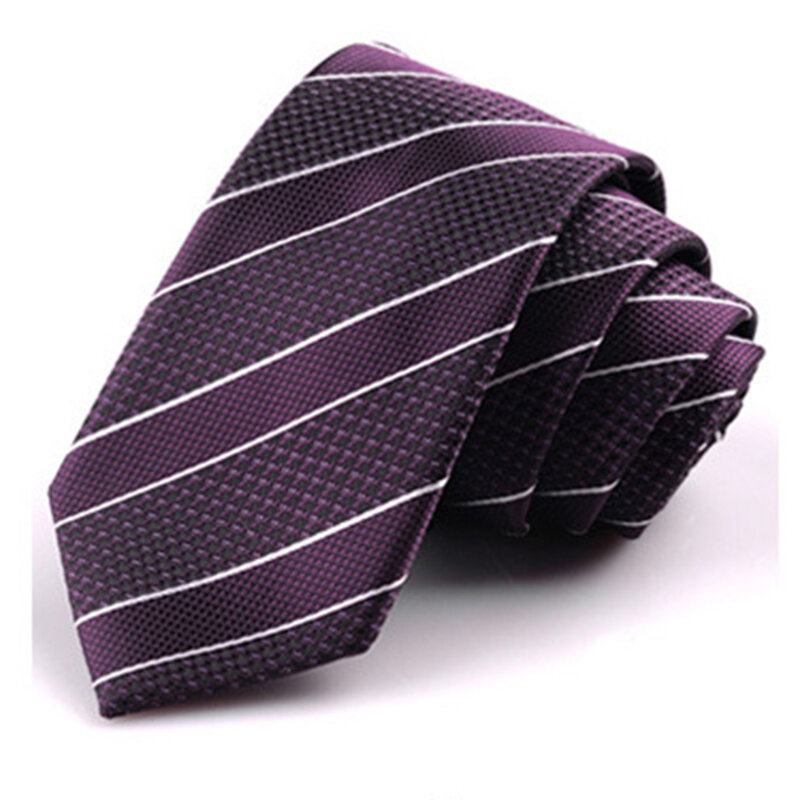 Gus New Design 6cm cravatta sottile per uomo stampa a righe solide cravatta uomo formale abito da sposa accessori cravatte regalo