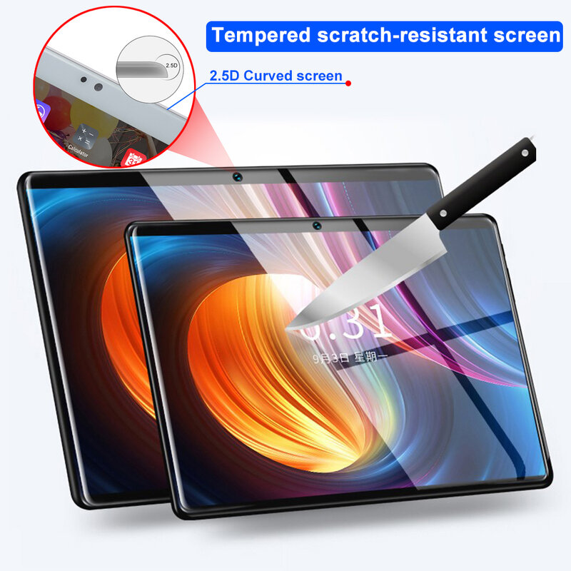 Free Gift 32GB TF Card 1280*800 2.5D Tempered Glass Screen 10.1 inch Quad Core 3G Tablet 2GB RAM Android 9.0 tablets Computer