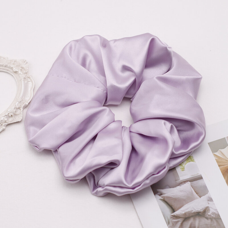 Lystrfac mancha de seda oversize scrunchies para mulheres meninas cor sólida corda de cabelo elástico faixa de cabelo acessórios de cabelo