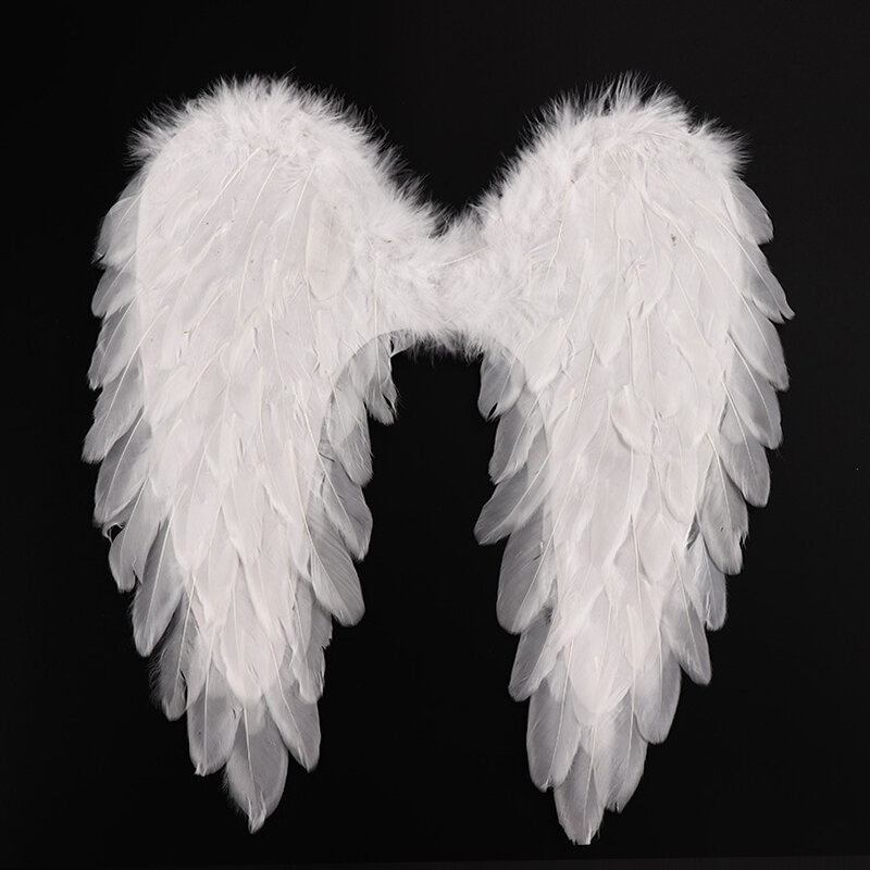 Alas de plumas de ángel para decoración de Halloween, accesorios de fiesta, espectáculo de escenario, diseño de escena, negro, rojo, blanco
