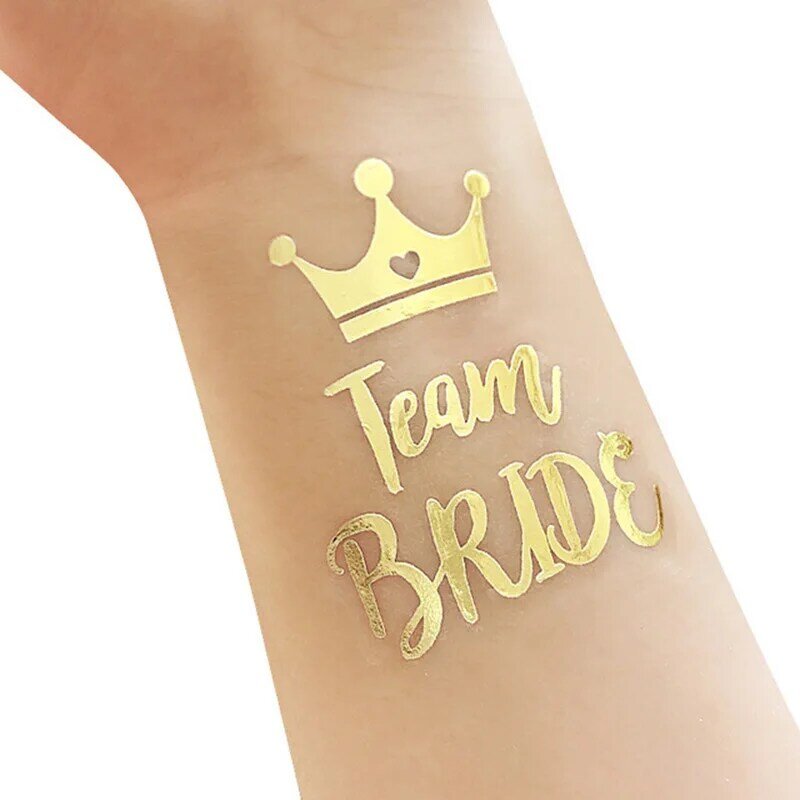 5pcs Waterproof Team Bride Team Temporary Tattoo Bachelorette Party Sticker Decoration Marriage Bride To Be Party Supplies