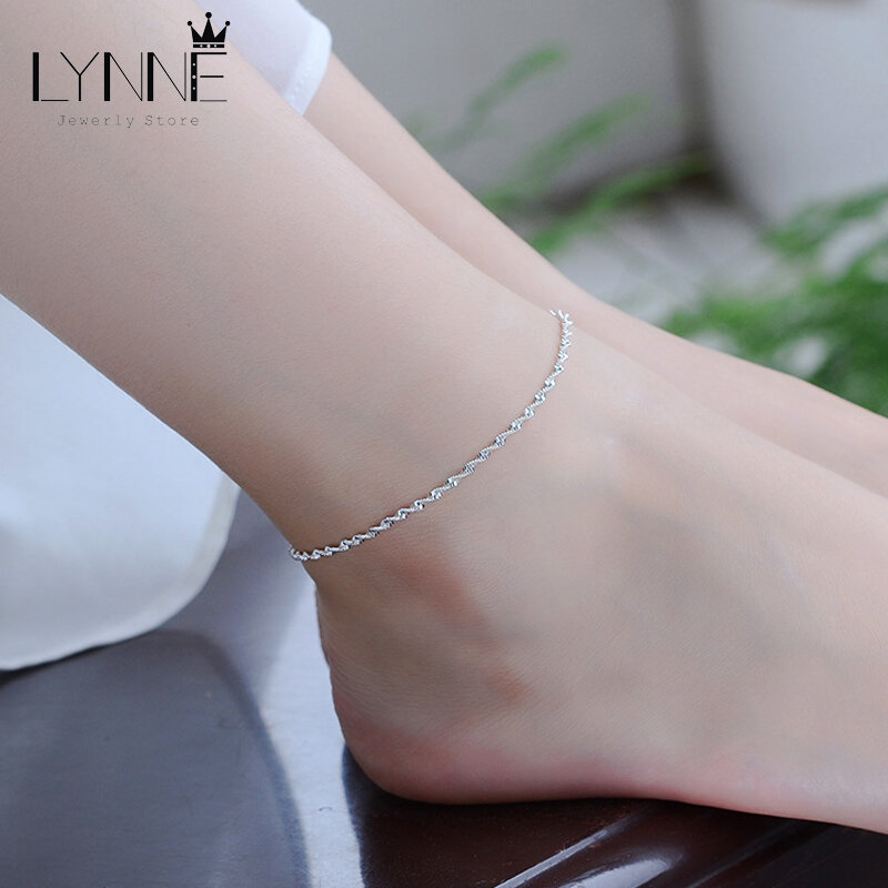 Fashion Twisted Weave Chain For Women Anklet Hot Sale 925 Sterling Silver Anklets Bracelet For Women Foot Jewelry Anklet On Foot