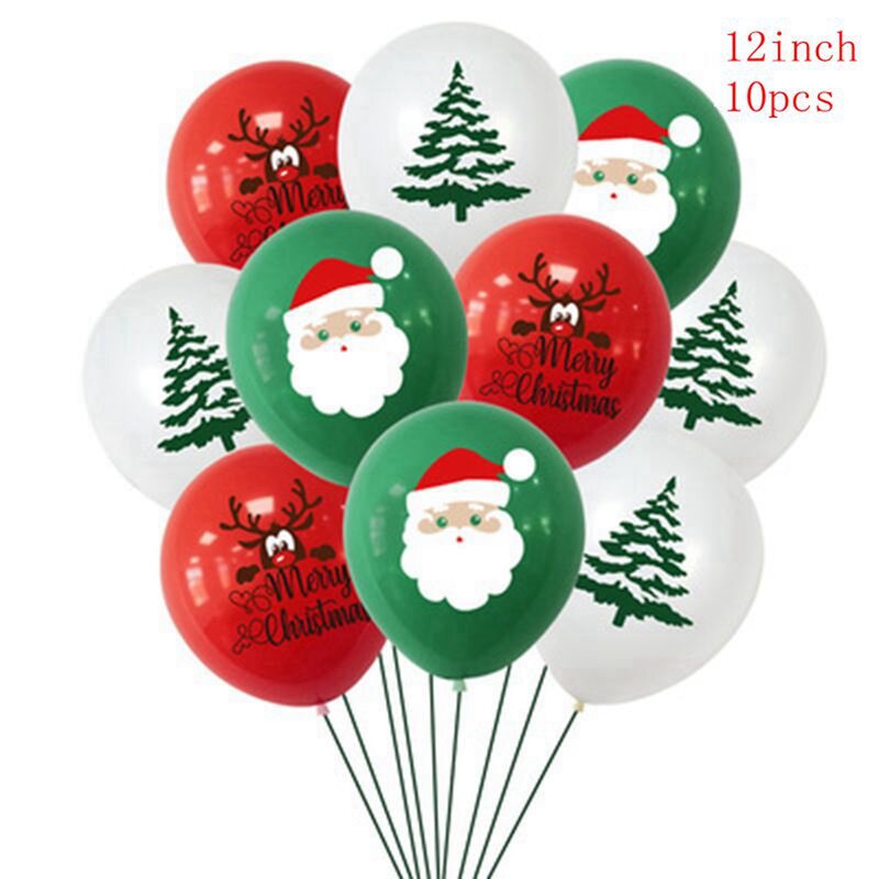 Globos de látex para decoración del hogar, adornos navideños de Santa Cluas y alce, regalos de Navidad, 2022