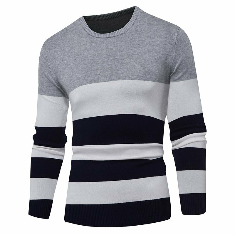 Männer 2021 Herbst Neue Casual Gestreiften Dicke Fleece Baumwolle Pullover Pullover Männer Outfit Mode Vintage Oansatz Mantel Pullover Männer