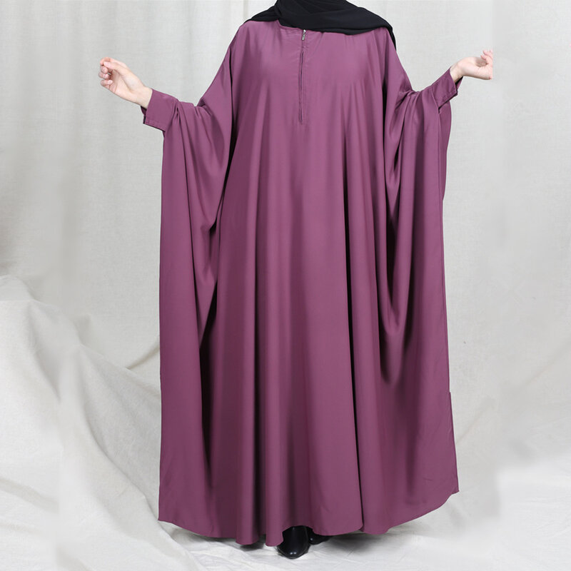 Abito da preghiera Abaya Nida abito modesto moda musulmano Eid abbigliamento islamico donna Plus Size abito Ramadan manica lunga a pipistrello Abaya