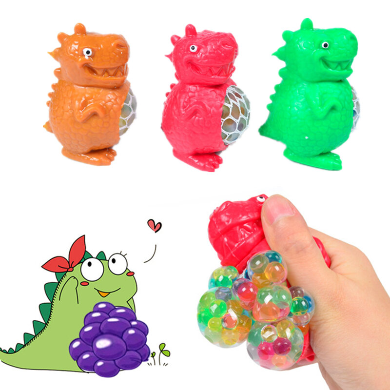 Perles de dinosaure de dessin animé soulagent la pression de la main, jouets pour enfants, Stress, décompression, jeu de bureau, cadeau pour adulte