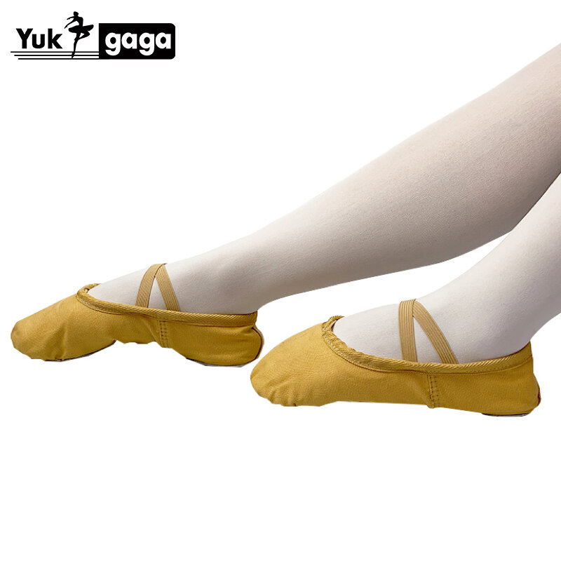 รองเท้าแตะสำหรับสาวคลาสสิกแยก-ผ้าใบเต้นรำยิมนาสติกเด็กโยคะรองเท้าเด็กเต้นรำรองเท้าผู้หญิง Ballerina