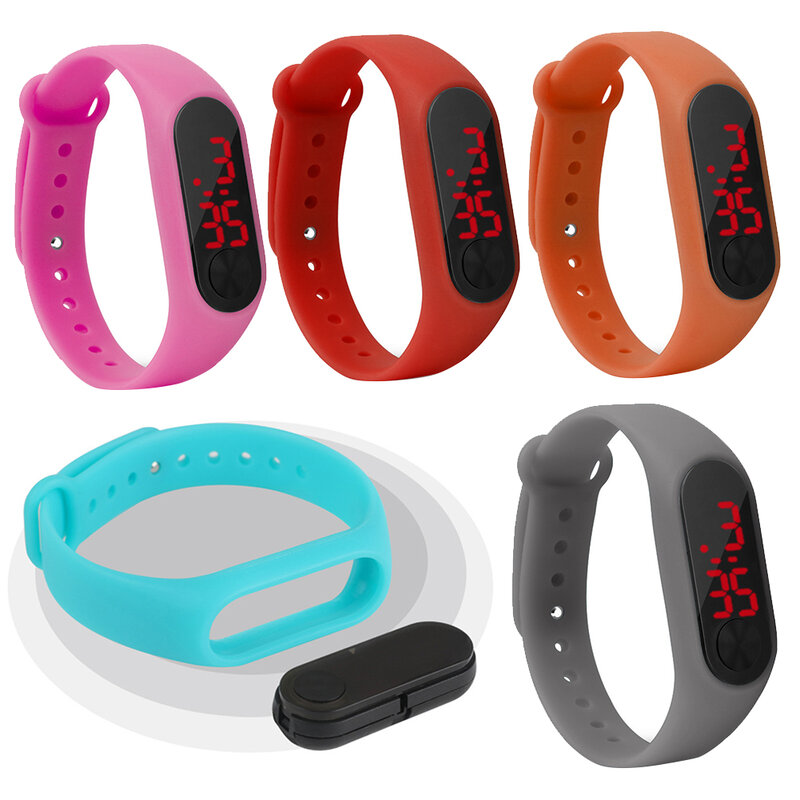 Montre de Sport numérique Led pour enfants, montre-Bracelet décontractée en Silicone, cadeaux de noël