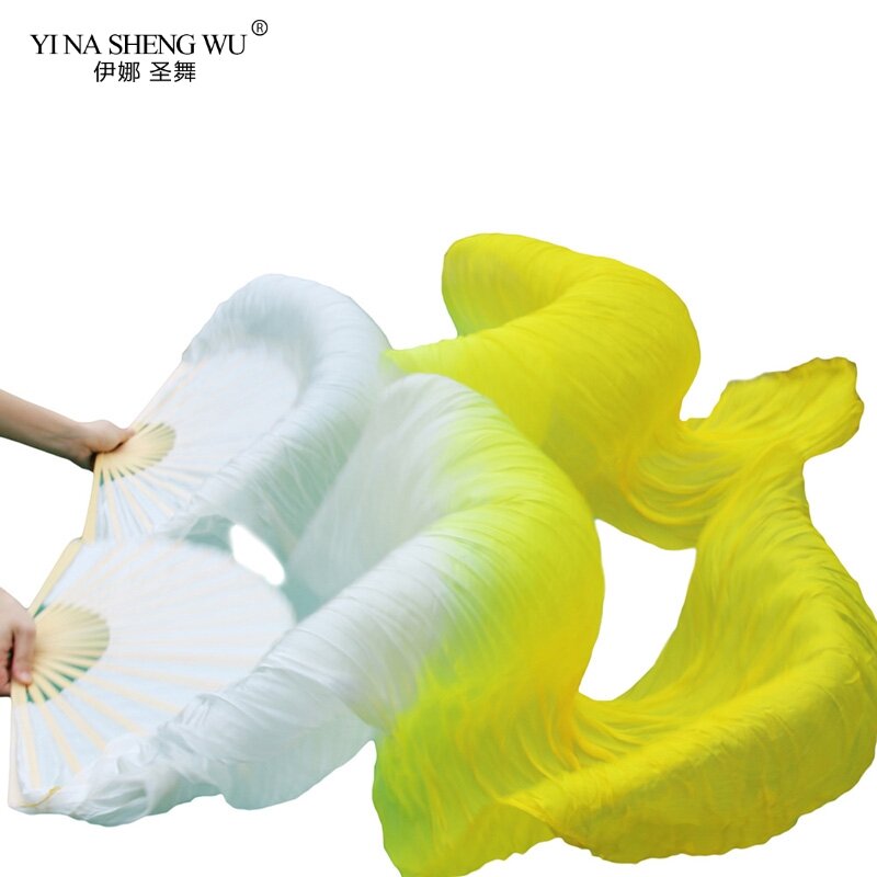Belly Dance Veil Fans 100% Real/Imitation Silk Fan Bamboo Ribs Handmade Dyed Performance Fan Belly Dance Silk Chinese Fans New